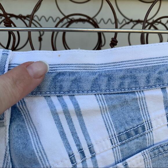 Vintage 80s 90s railroad stripe denim jean shorts 25" WAIST - Picture 4 of 6